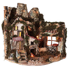 Stajenki i Groty do szopki: Stajenka do szopki otoczenie miejskie światła i ogień Stajenki i Groty do szopki: Stajenka do szopki otoczenie miejskie światła i ogień