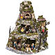 Nativity village Neapolitan style with stable, lights and fire s1