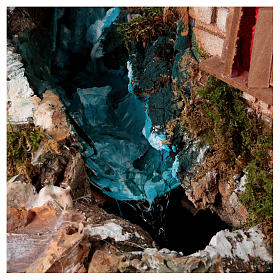 Bridges, streams and fences for Nativity scene: Nativity setting, waterfall between houses