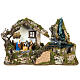 Etable crèche Noel style chalet avec cascade 28x48x24 cm s1