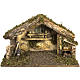 Hütte mit Feuer und Brunnen für Krippe 30x50x24cm s1