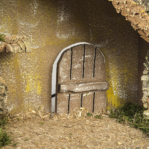 Hütte für Krippen mit Brunnen und Tür 28x42x18 cm 5