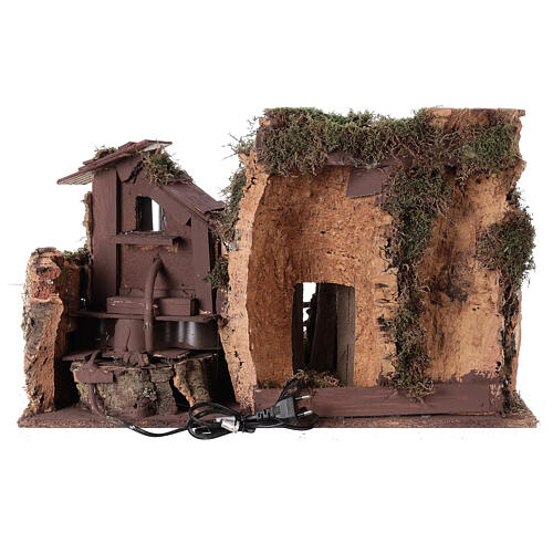 Nativity stable with fountain, house and ladder 40x58x38cm 6