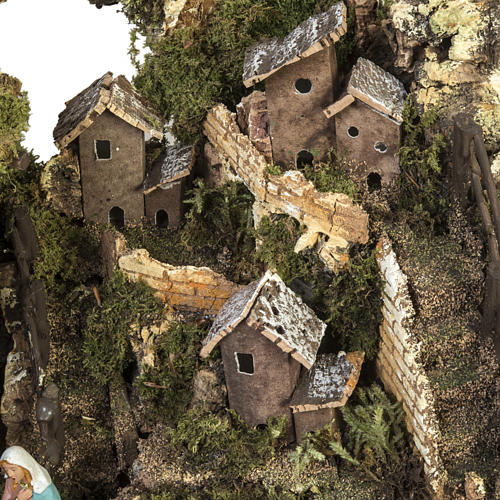 Borgo presepe con grotta 28x38x28 cm 2