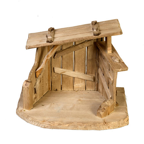 Hütte für Krippe aus Holz 28x38x28 cm 5
