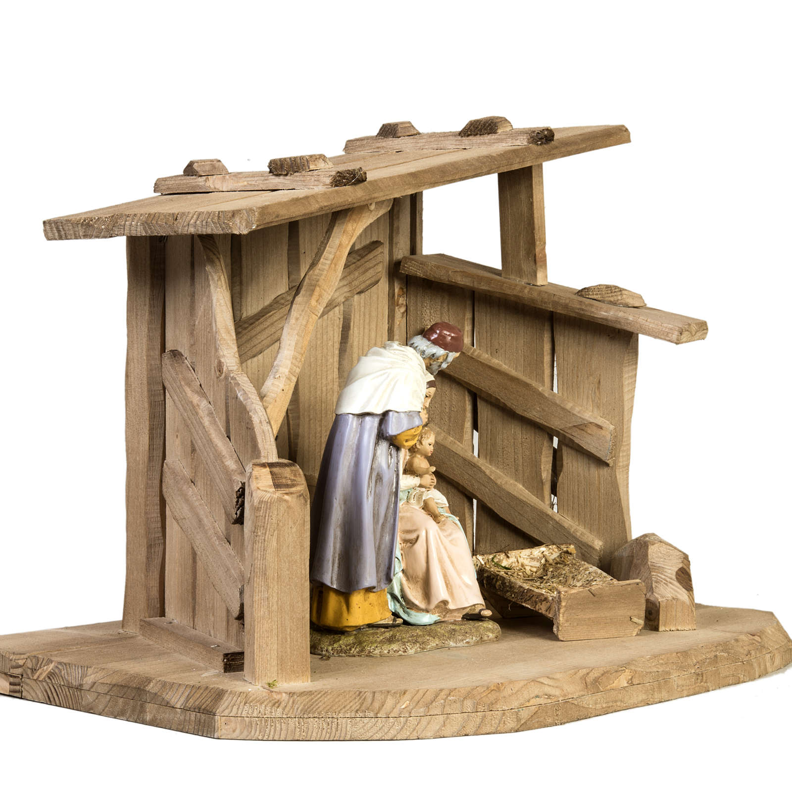 Étable crèche Noel bois 28x38x28 cm  vente en ligne sur HOLYART