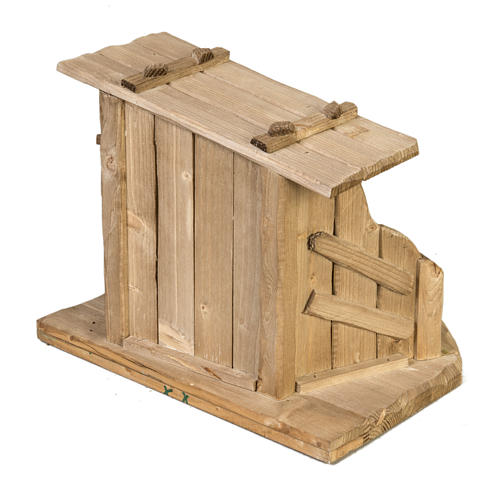 Nativity setting, wooden stable 28x38x28cm 4