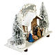 Hütte für Krippe schneebedeckt Tannenbäume und Schweifstern 26x36x16 cm s4