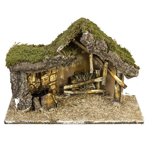 Capanna presepe con base legno 30x42x18 cm 1