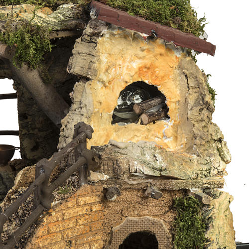 Capanna presepe con focolare 28x38x28 cm 2