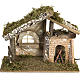 Nativity setting, stable with electric fire 26x36x16cm s1