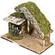 Nativity setting, stable with roof and fire 26x36x16cm s2