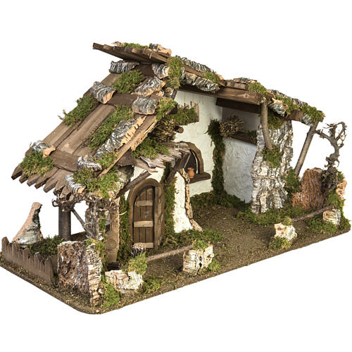 Etable crèche Noel style chalet 50x78x38 cm 7