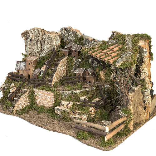Borgo illuminato presepe 28x57x27 cm 5
