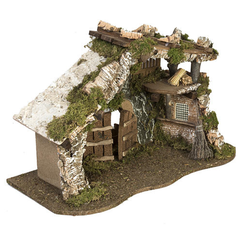 Nativity Scene stable with roof and door 32x50x24 cm 3