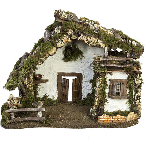 Nativity setting, stable with door and windows 30x42x18cm 1
