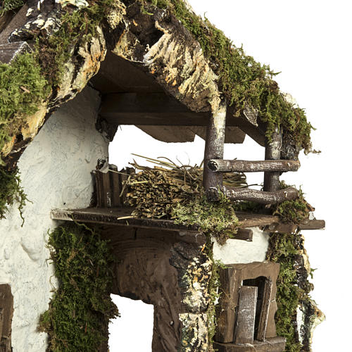 Capanna presepe con porta e finestre 30x42x18 cm 6