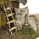 Hütte für Krippe mit Treppe und Heuschober 30x50x24 cm s4