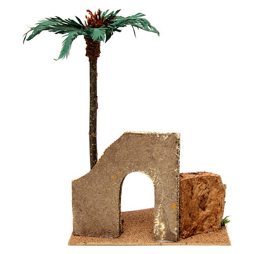 Milieu palmier crèche Noel Fontanini: village 12cm 4