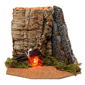 Elektrisches Feuer der Krippe Fontanini 12 cm