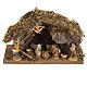 Hütte aus Holz und Moos mit Licht Krippe Fontanini 6.5 cm s1