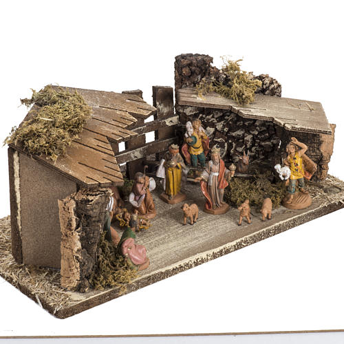 Capanna su base presepe Fontanini cm 6.5 2