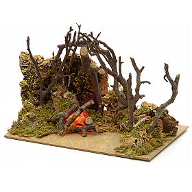 Fornos e Fogueiras para o Presépio: Fogo com lâmpada efeito chama 20x12 cm