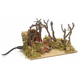 Fornos e Fogueiras para o Presépio: Fogo com lâmpada efeito chama 20x12 cm