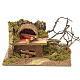 Nativity oven with 1 flickering LED light 15x10cm s1