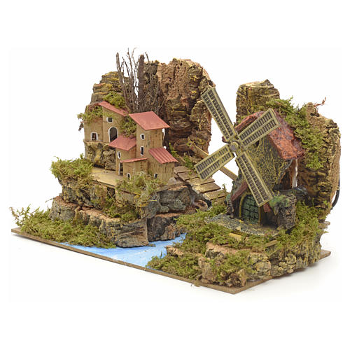 Moulin à vent de crèche avec moteur cm 28x15 2