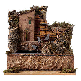 Water mill with pump 25x14cm