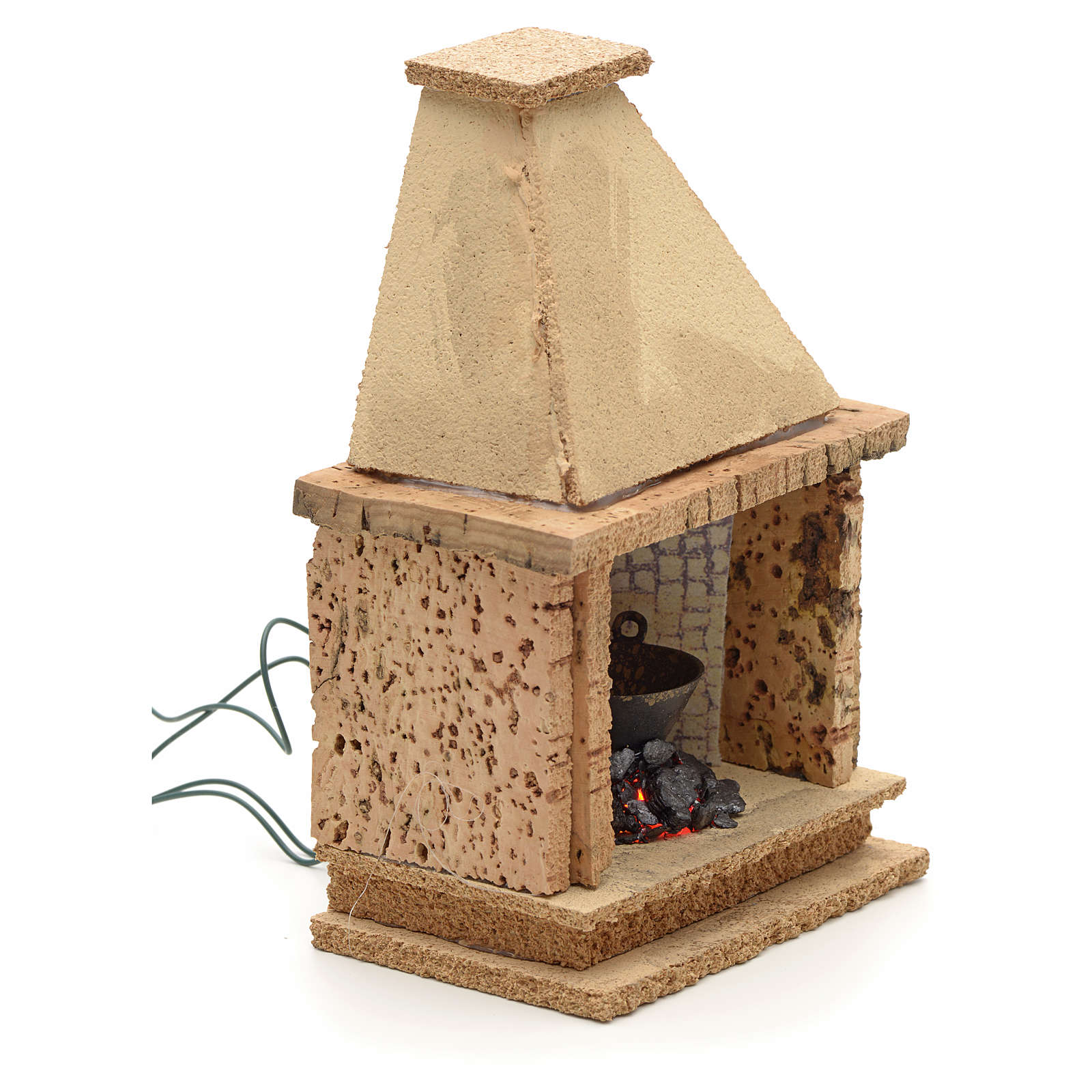 Chimenea con 2 led amarillo y rojo parpadeante 10x7x15cm | venta online