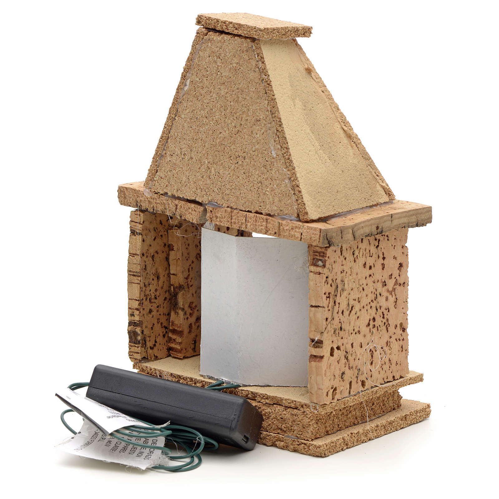 Chimenea con 2 led amarillo y rojo parpadeante 10x7x15cm | venta online