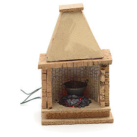 Chimenea con 2 led amarillo y rojo parpadeante 10x7x15cm | venta online