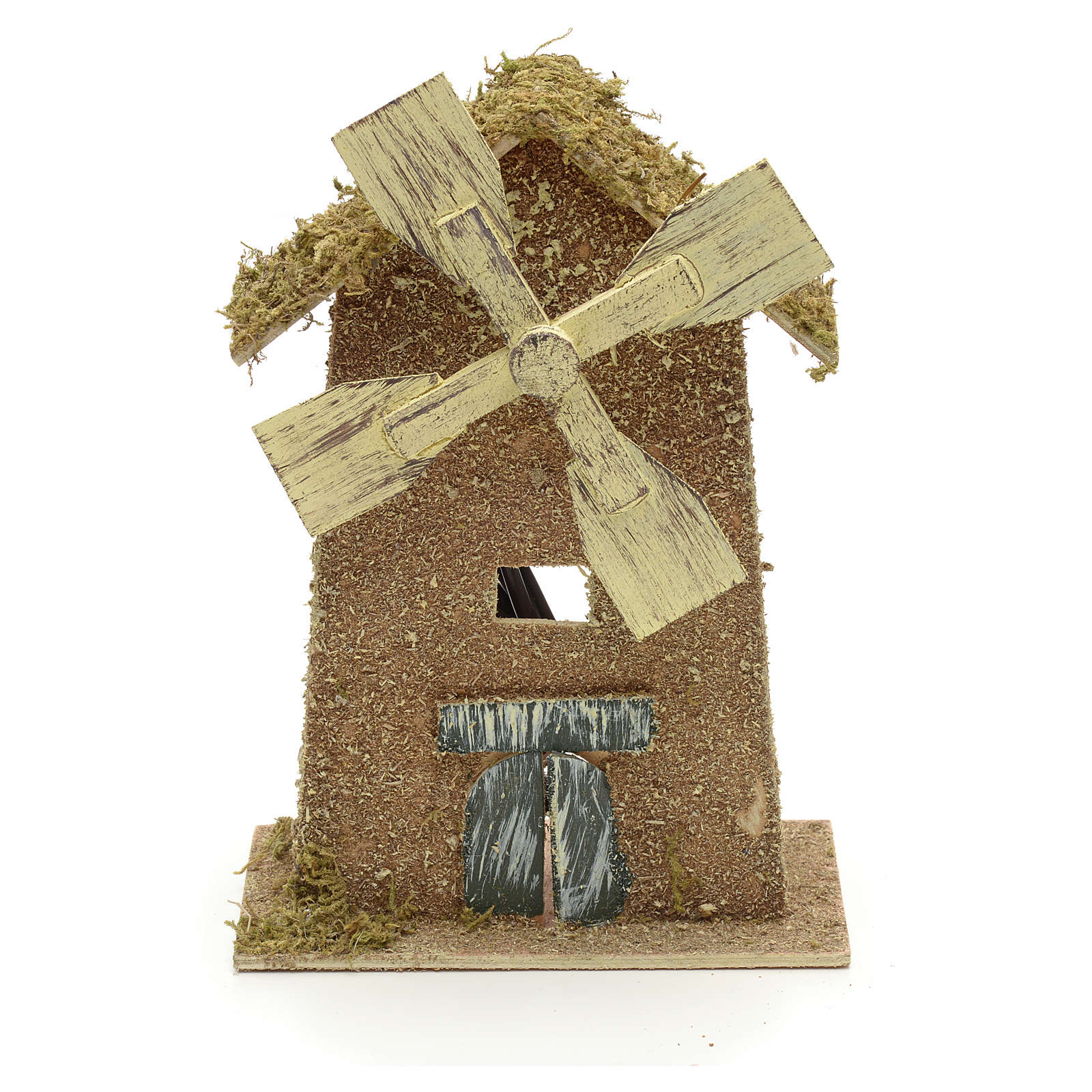Moulin à Vent Électrique Pour Crèche - 20 X 14 X 18 Cm - Avec Moteur Et Prise 220V