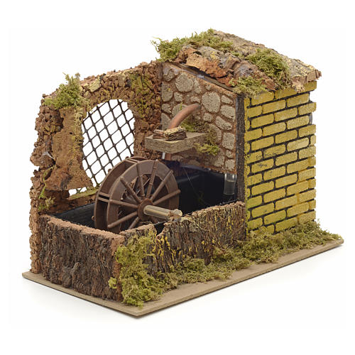 Water mill with pump for nativities 25x14x20cm 2