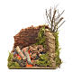 Nativity accessory, corner fire with flame effect light 10x6cm s1