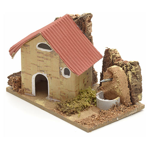 Décor crèche maisons en carton 10x6 cm 2