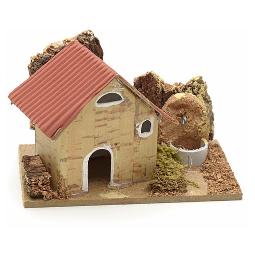 Nativity setting, cardboard houses 10x6cm 1