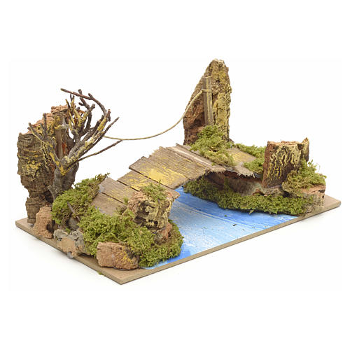 Pont en miniature pour crèche de Noel 20x12 cm 2