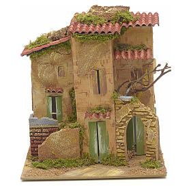 Maisons, milieux, ateliers, puits: Ferme  en miniature pour crèche 21x16 cm