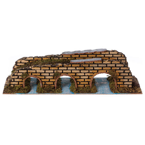 Pont à arches en miniature pour crèche 35x10x8,5 1