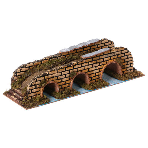 Pont à arches en miniature pour crèche 35x10x8,5 3