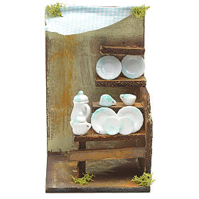 Boutique de vaisselle en miniature pour crèche 20x33x18