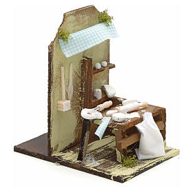 Atelier du boulanger en miniature pour crèche 15x10 cm