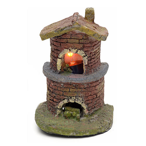 Nativity accessory, oven with flame effect light 1