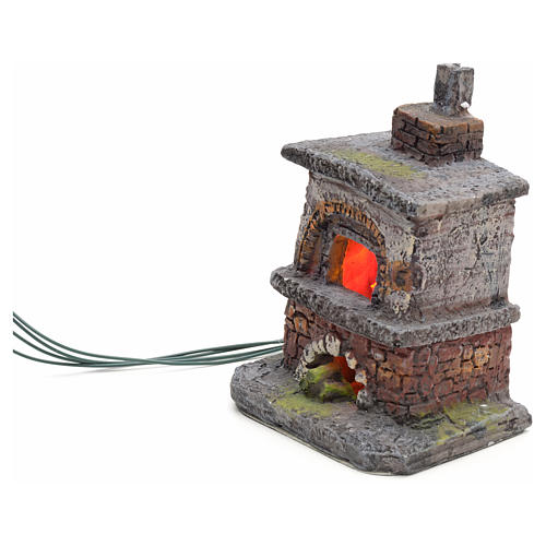 Nativity accessory, oven with red/yellow LED lights 5