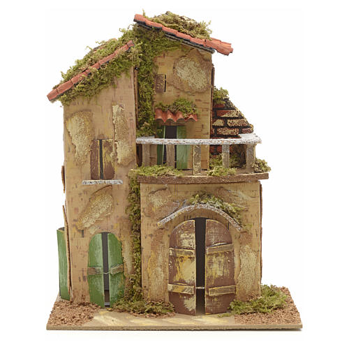 Farmhouse with balcony for nativities 21x16cm 1