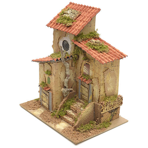 Farmhouse with two entrances for nativities 25x21x16cm 3