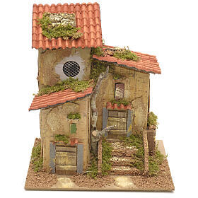 Farmhouse with two entrances for nativities 25x21x16cm